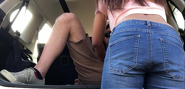  Piss Stop - Urgent Outdoor Roadside Pee and Cock Sucking by Asian Girl Tina in Blue Jeans